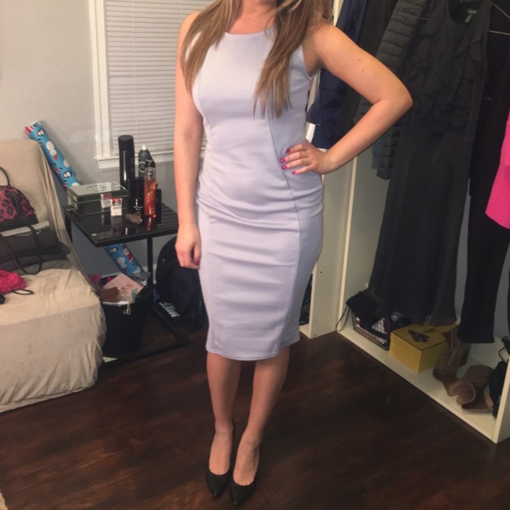Boohoo Silver formal midi dress